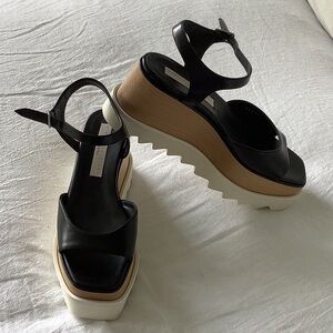 Stella McCartney Black and Tan Platform Sandals